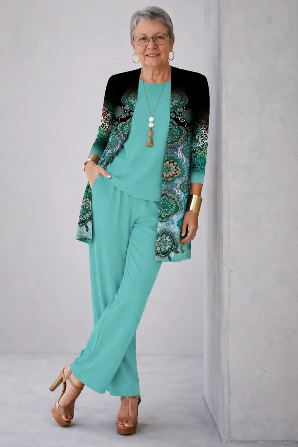 Cassandra | Turquoise Mandala Three-Piece Set