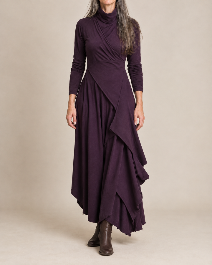 Kerry | Draped Turtleneck Maxi Dress