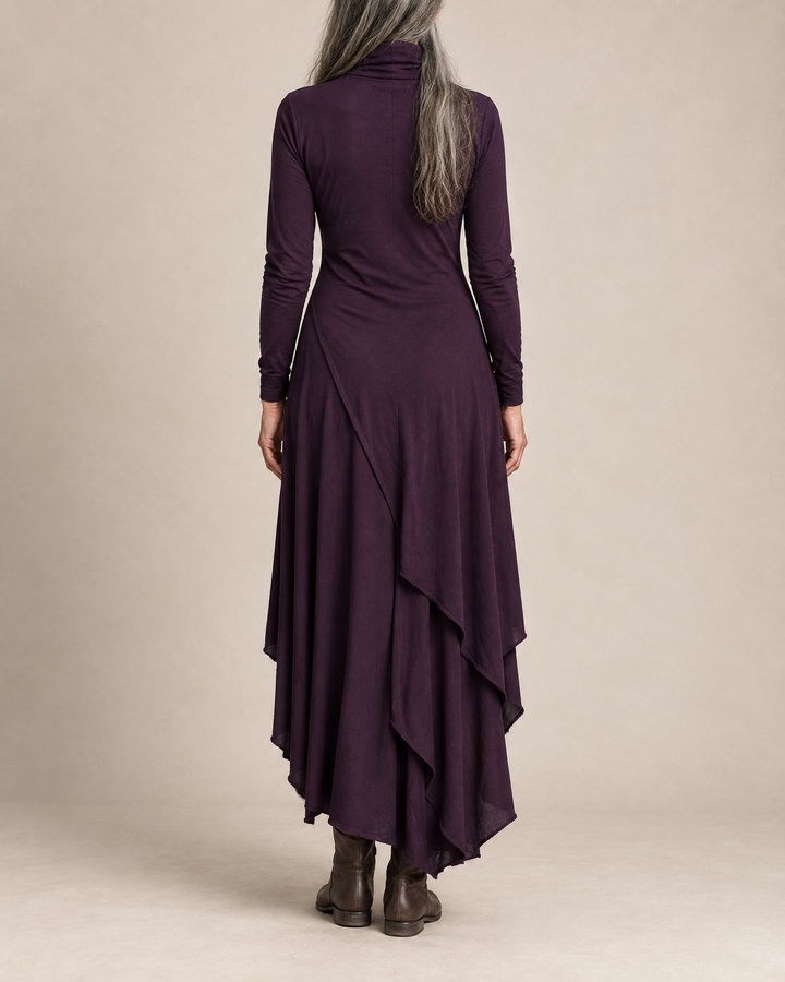 Kerry | Draped Turtleneck Maxi Dress