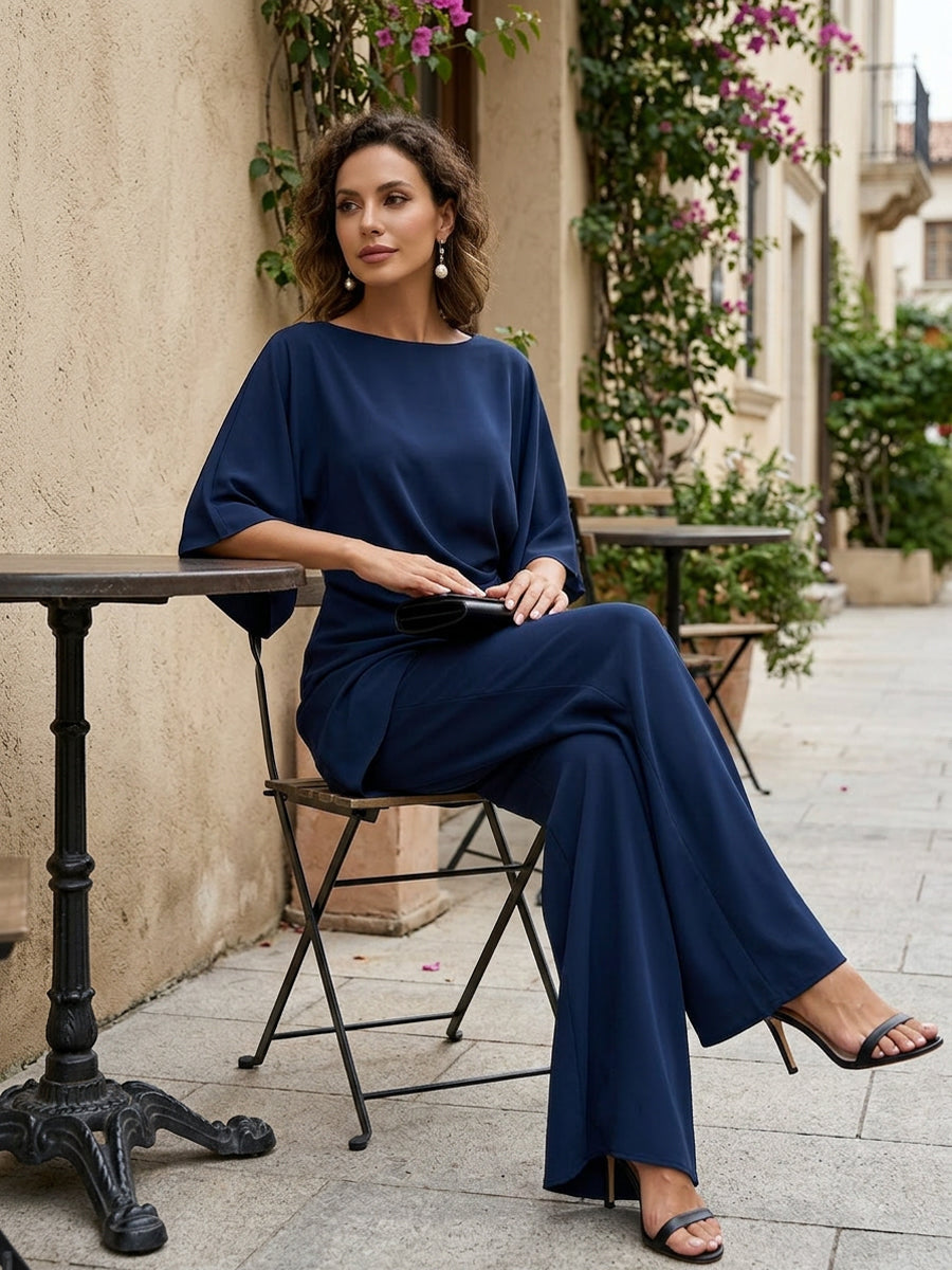 Valerie | Cape-Sleeve Draped Waist Two-Piece