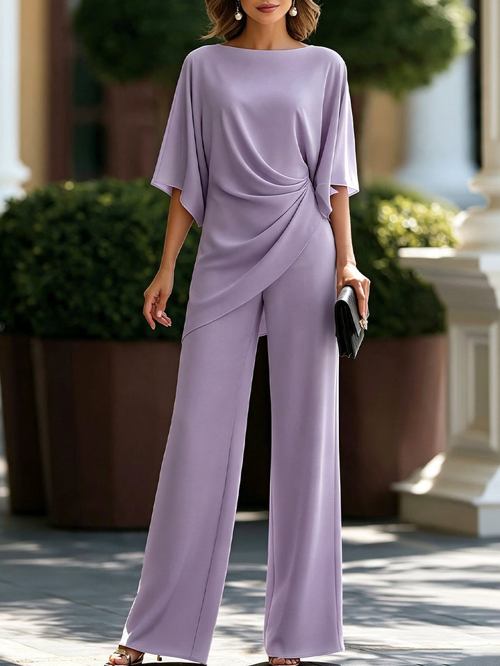 Valerie | Cape-Sleeve Draped Waist Two-Piece