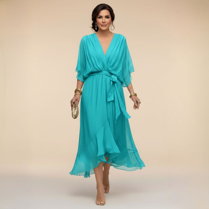 Sienna | Refined V-Neck Maxi Dress