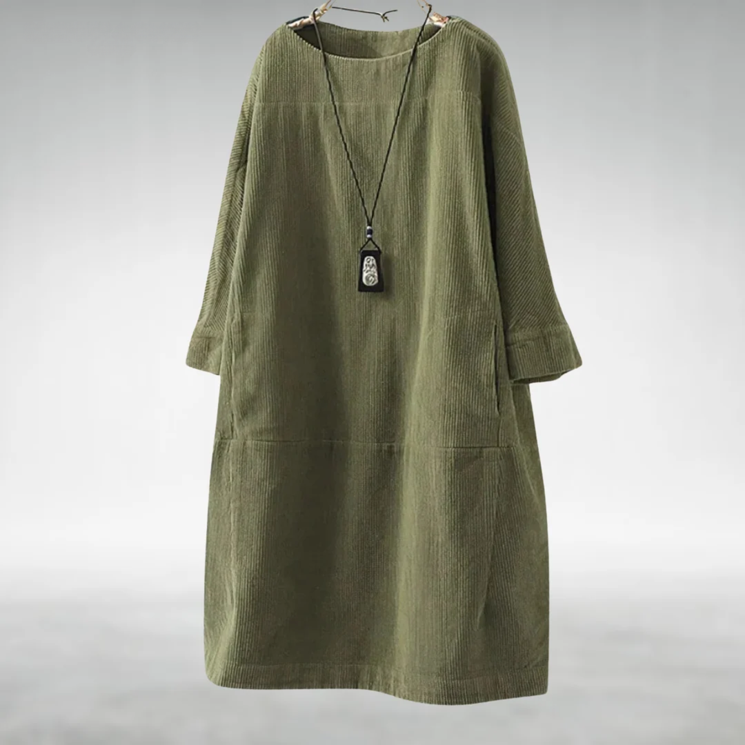 Tansy | Relaxed Corduroy Pocket Midi Dress