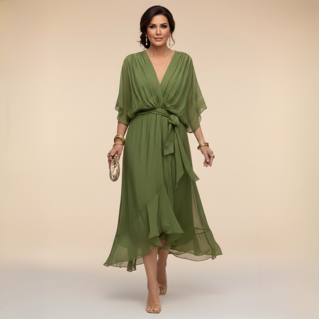 Sienna | Refined V-Neck Maxi Dress