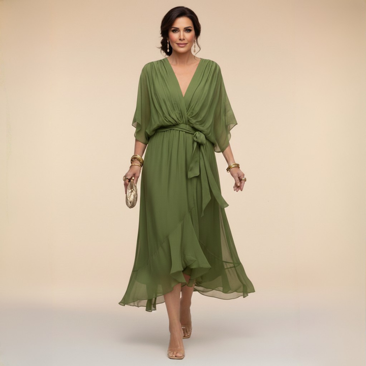 Sienna | Refined V-Neck Maxi Dress