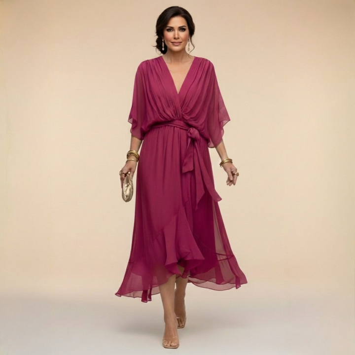 Sienna | Refined V-Neck Maxi Dress