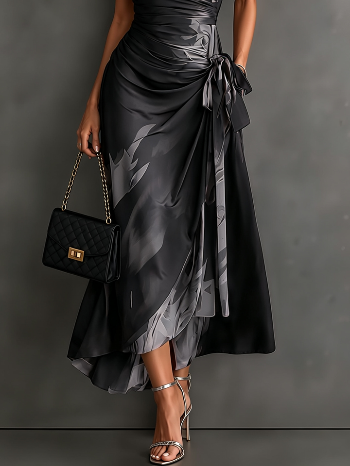 Rosalba | Abstract Print Wrap Maxi Dress