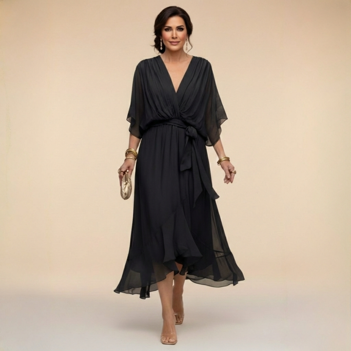 Sienna | Refined V-Neck Maxi Dress