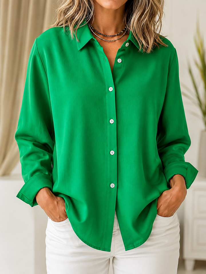 Mesa | Classic Solid Button Front Blouse