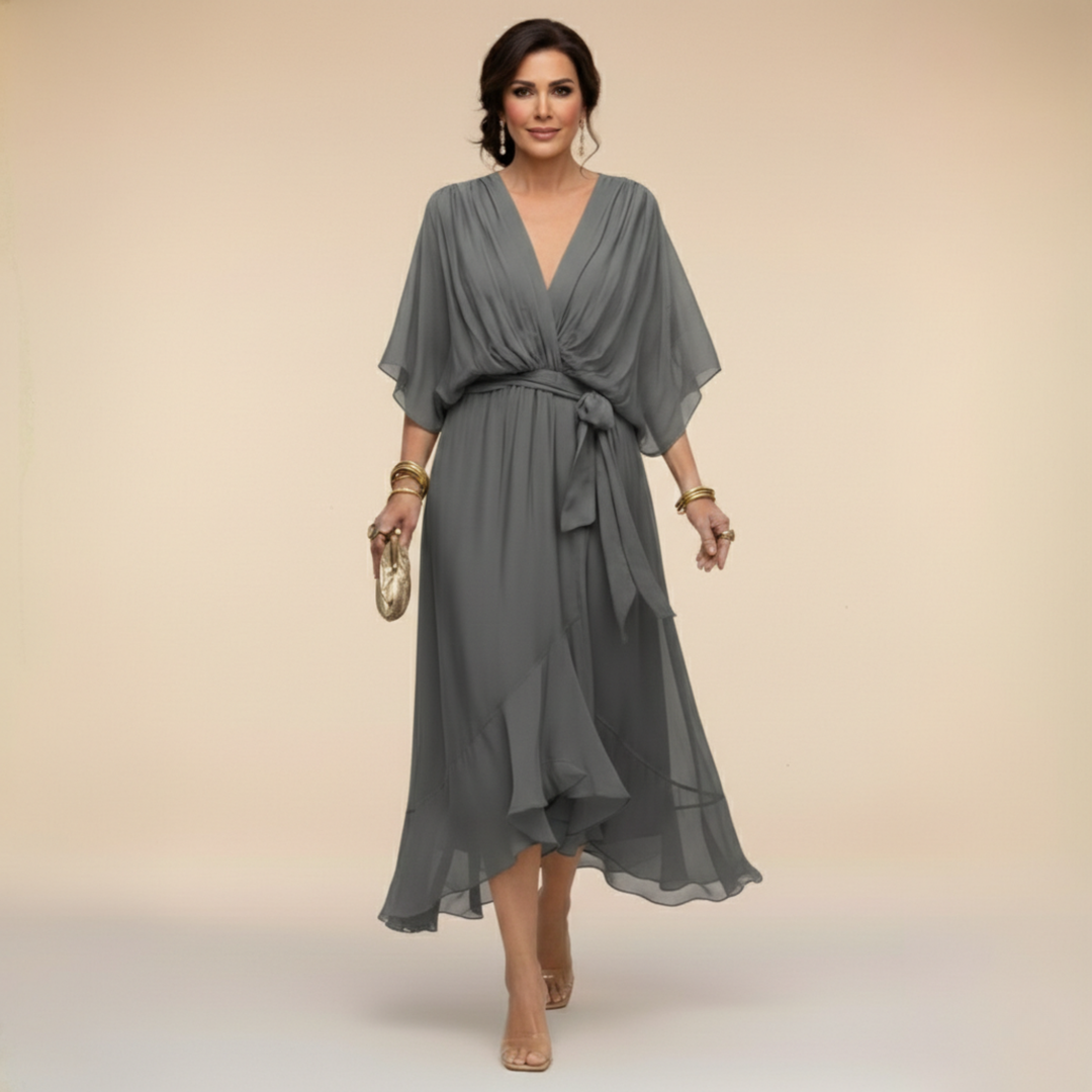 Sienna | Refined V-Neck Maxi Dress