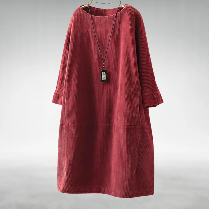 Tansy | Relaxed Corduroy Pocket Midi Dress