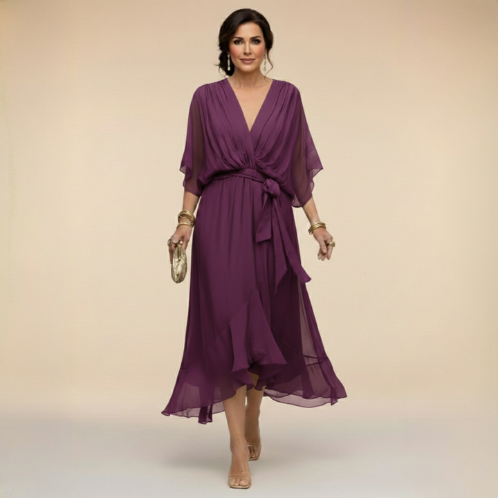 Sienna | Refined V-Neck Maxi Dress