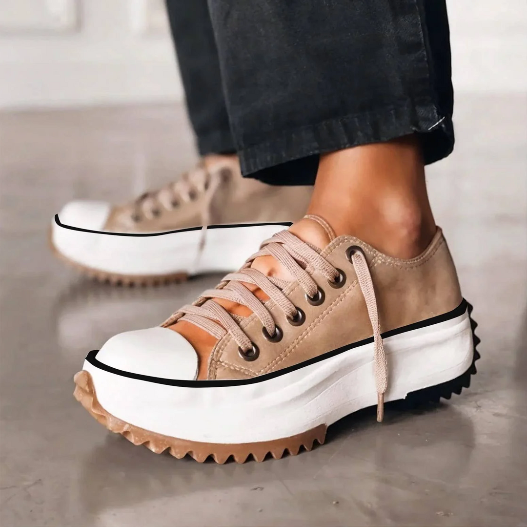 Esme | Chunky Platform Lace-Up Trainers with Serrated Sole