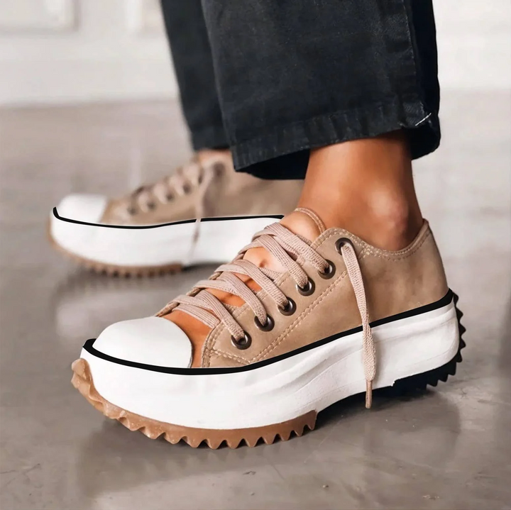 Esme | Chunky Platform Lace-Up Trainers with Serrated Sole