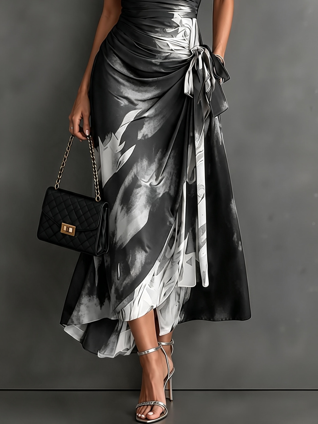 Rosalba | Abstract Print Wrap Maxi Dress