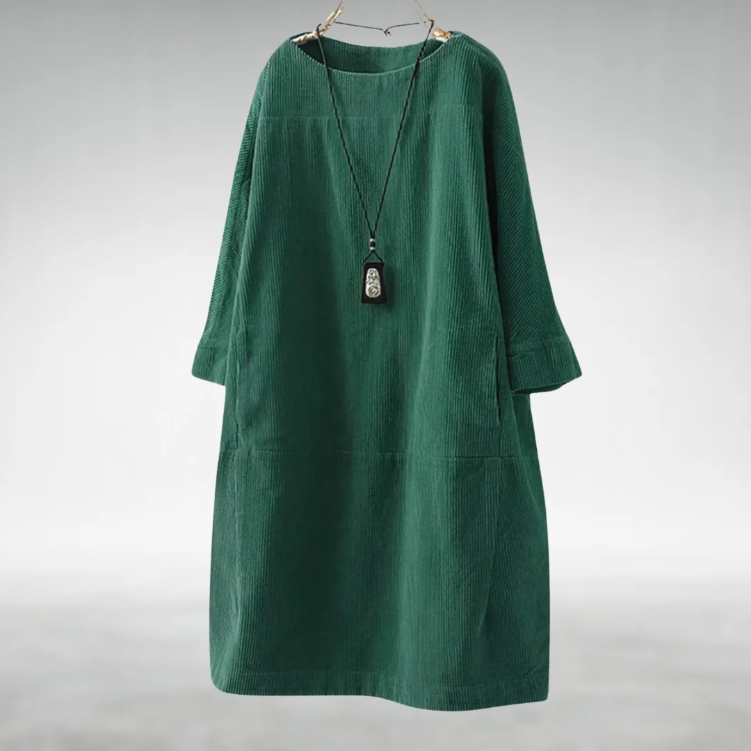 Tansy | Relaxed Corduroy Pocket Midi Dress