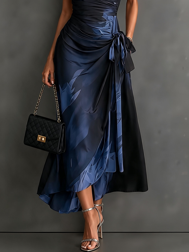 Rosalba | Abstract Print Wrap Maxi Dress