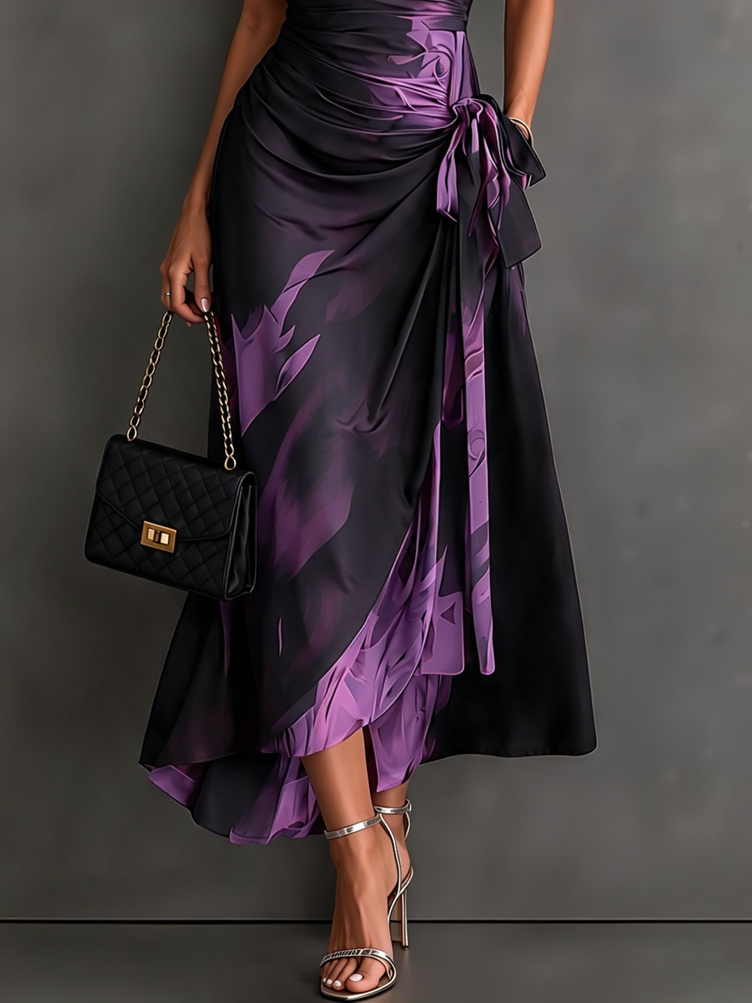 Rosalba | Abstract Print Wrap Maxi Dress