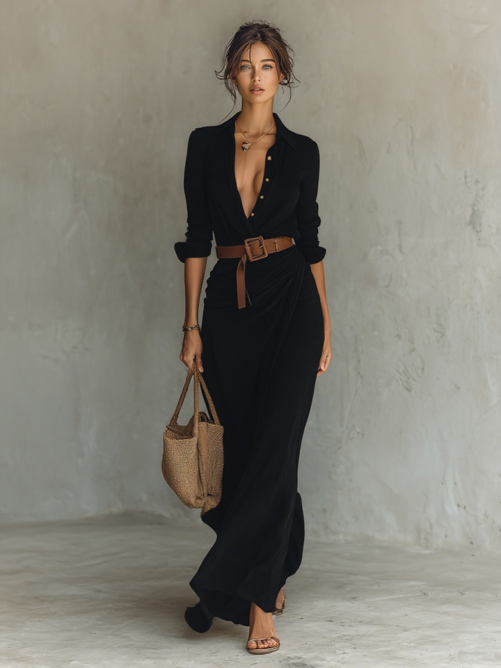 Eugénie | Relaxed Belted Maxi Dress