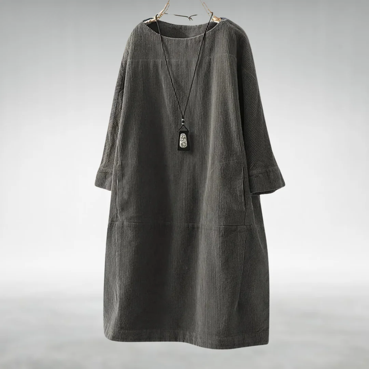 Tansy | Relaxed Corduroy Pocket Midi Dress