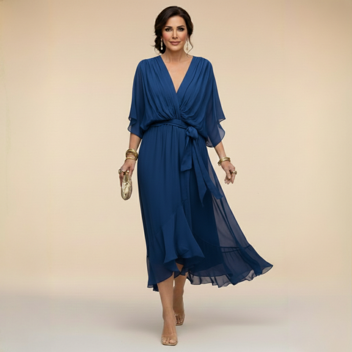 Sienna | Refined V-Neck Maxi Dress