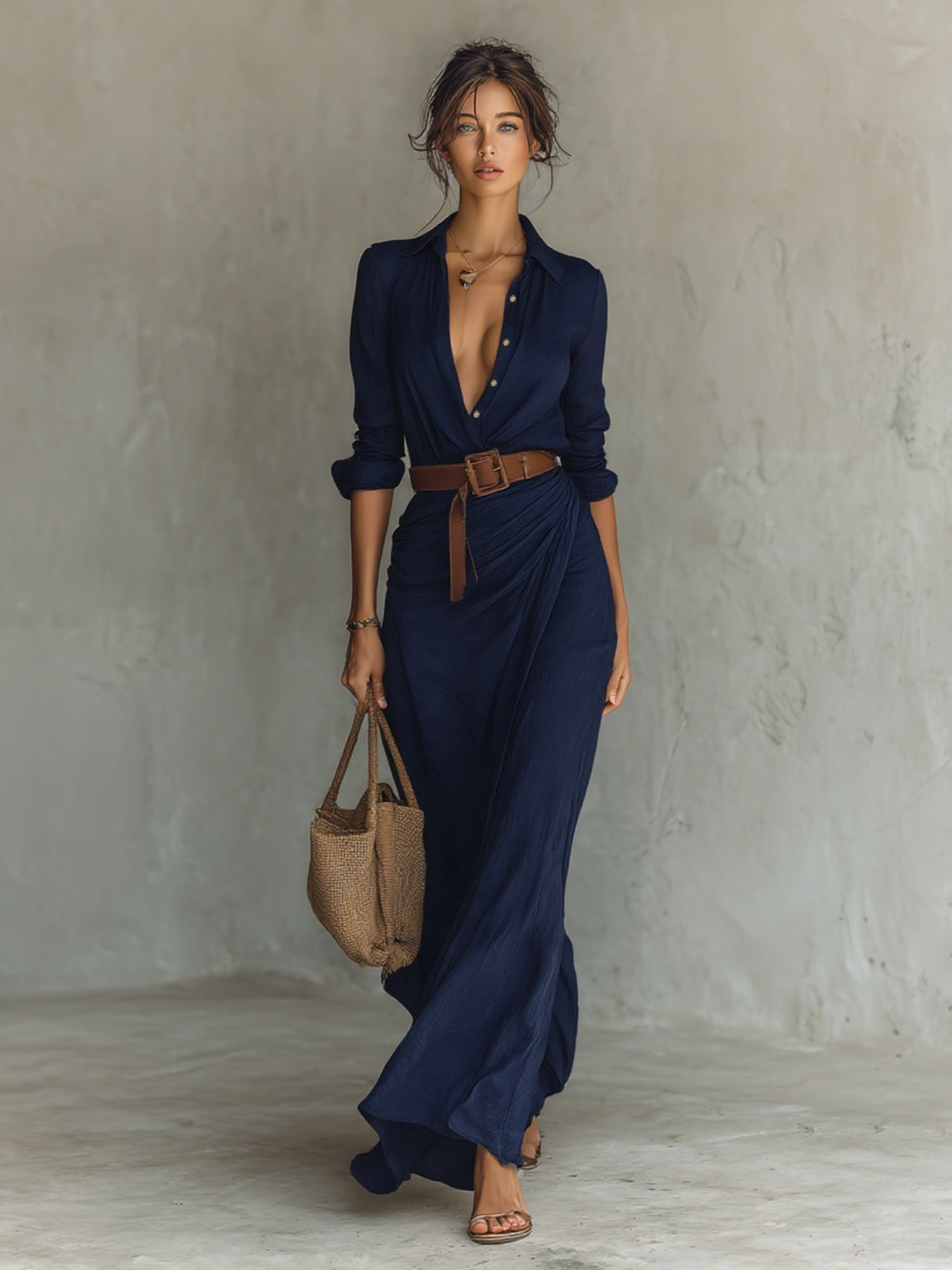 Eugénie | Relaxed Belted Maxi Dress