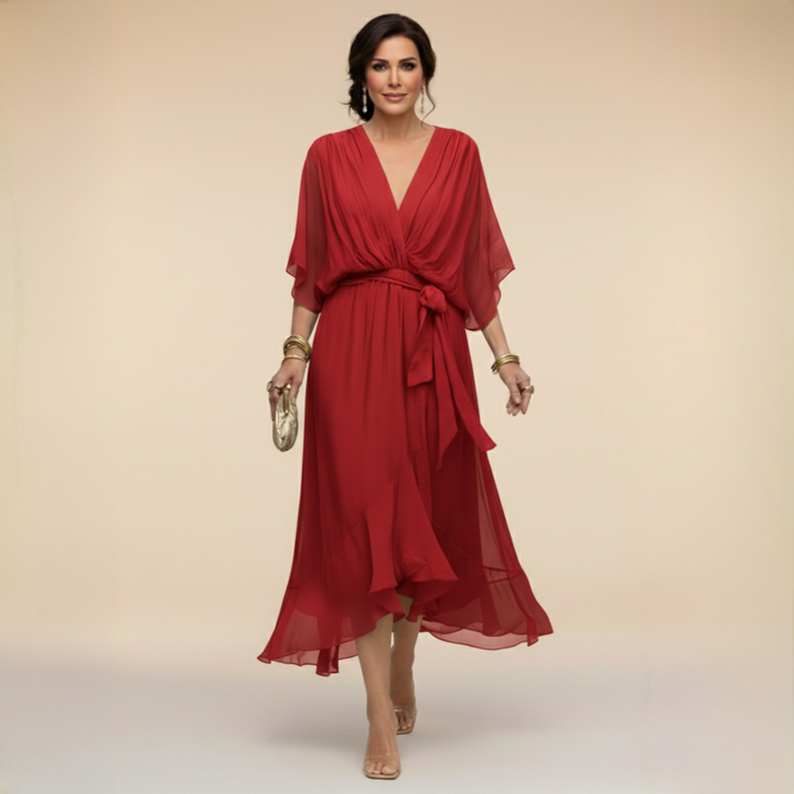 Sienna | Refined V-Neck Maxi Dress