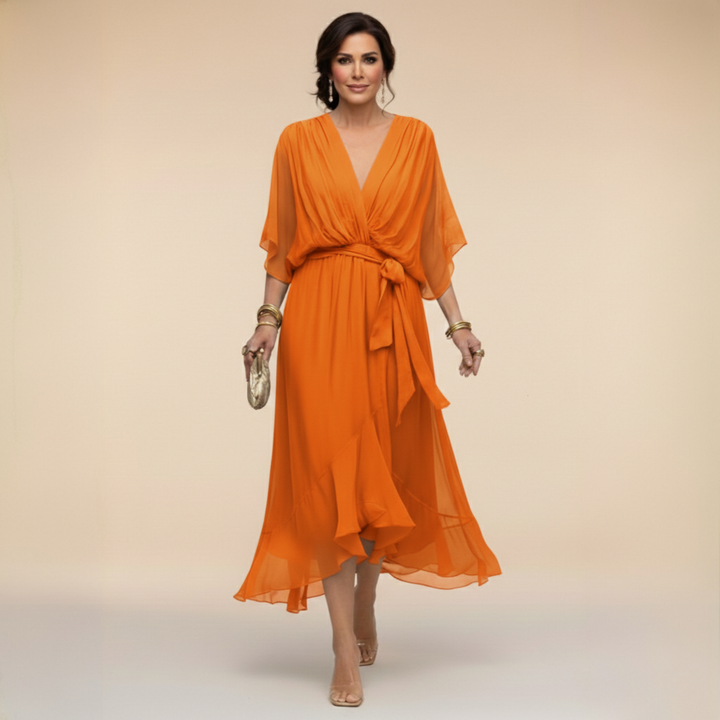 Sienna | Refined V-Neck Maxi Dress