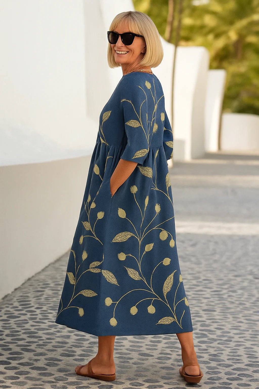 Eliza | Relaxed Midi Dress - Effortless Elegance, Everyday Comfort D