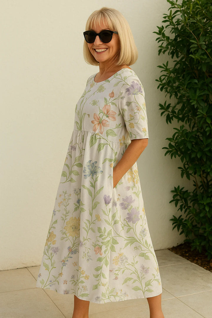 Eliza | Relaxed Midi Dress - Effortless Elegance, Everyday Comfort D
