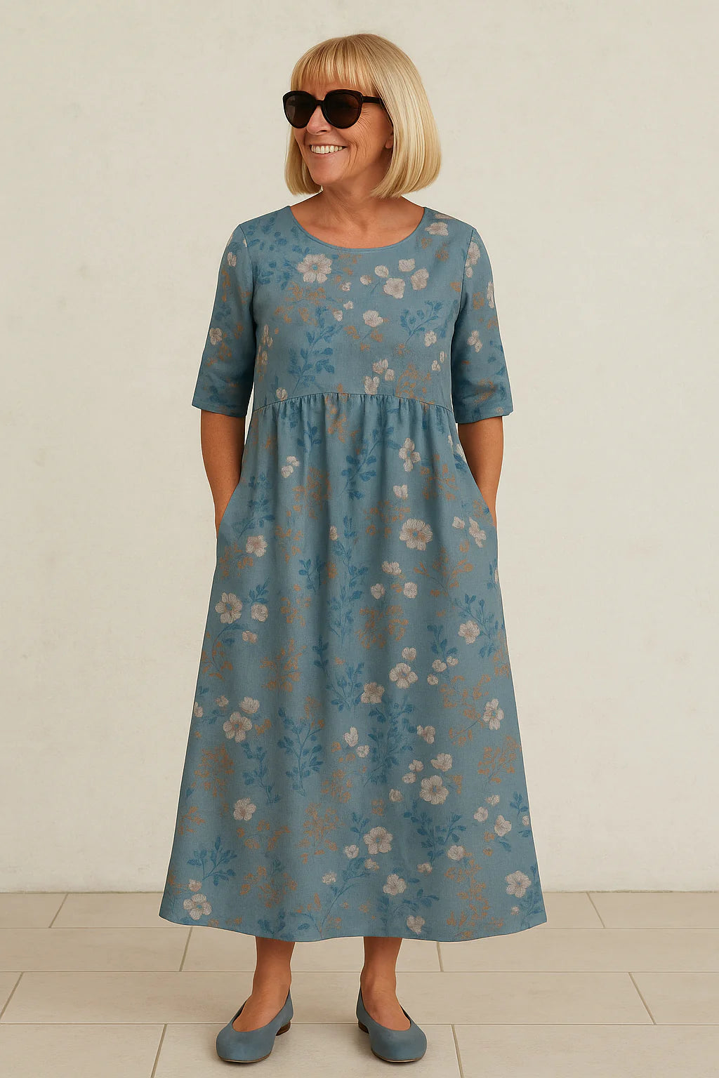 Eliza | Relaxed Midi Dress - Effortless Elegance, Everyday Comfort D