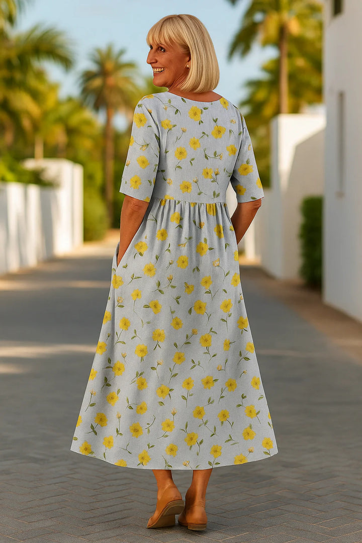 Eliza | Relaxed Midi Dress - Effortless Elegance, Everyday Comfort D