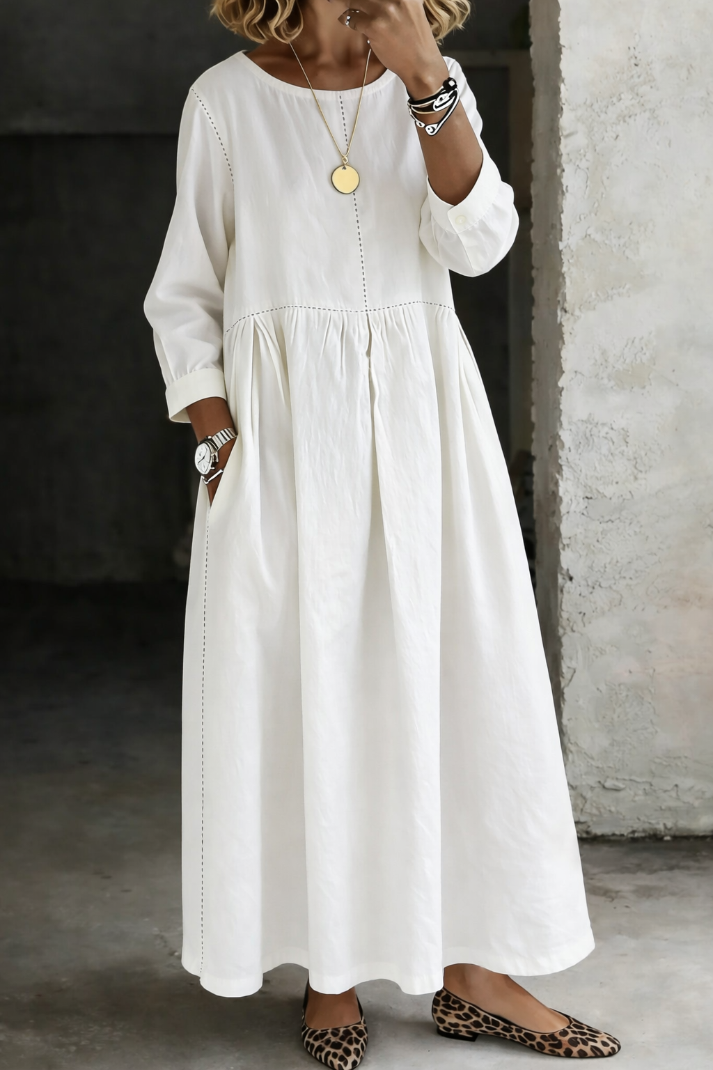 Josephina | Denim Smock Maxi Dress