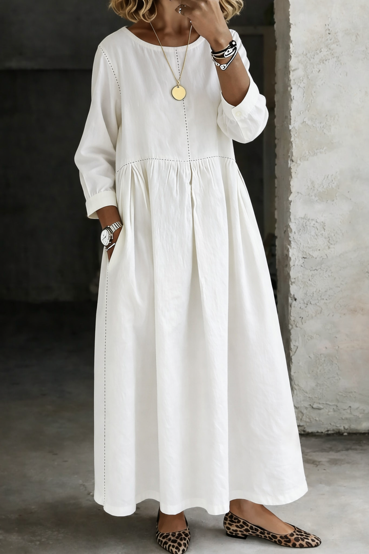 Josephina | Denim Smock Maxi Dress