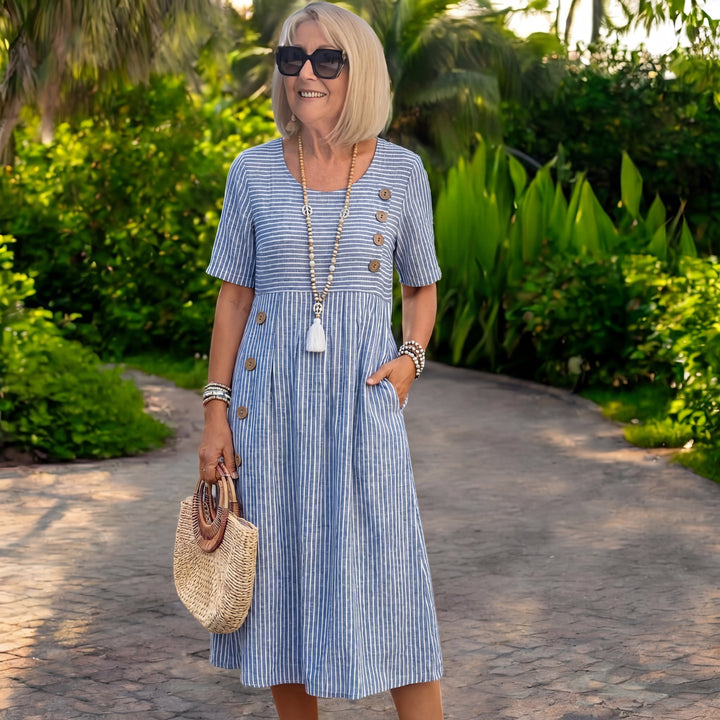 Marina | Striped Midi Dress