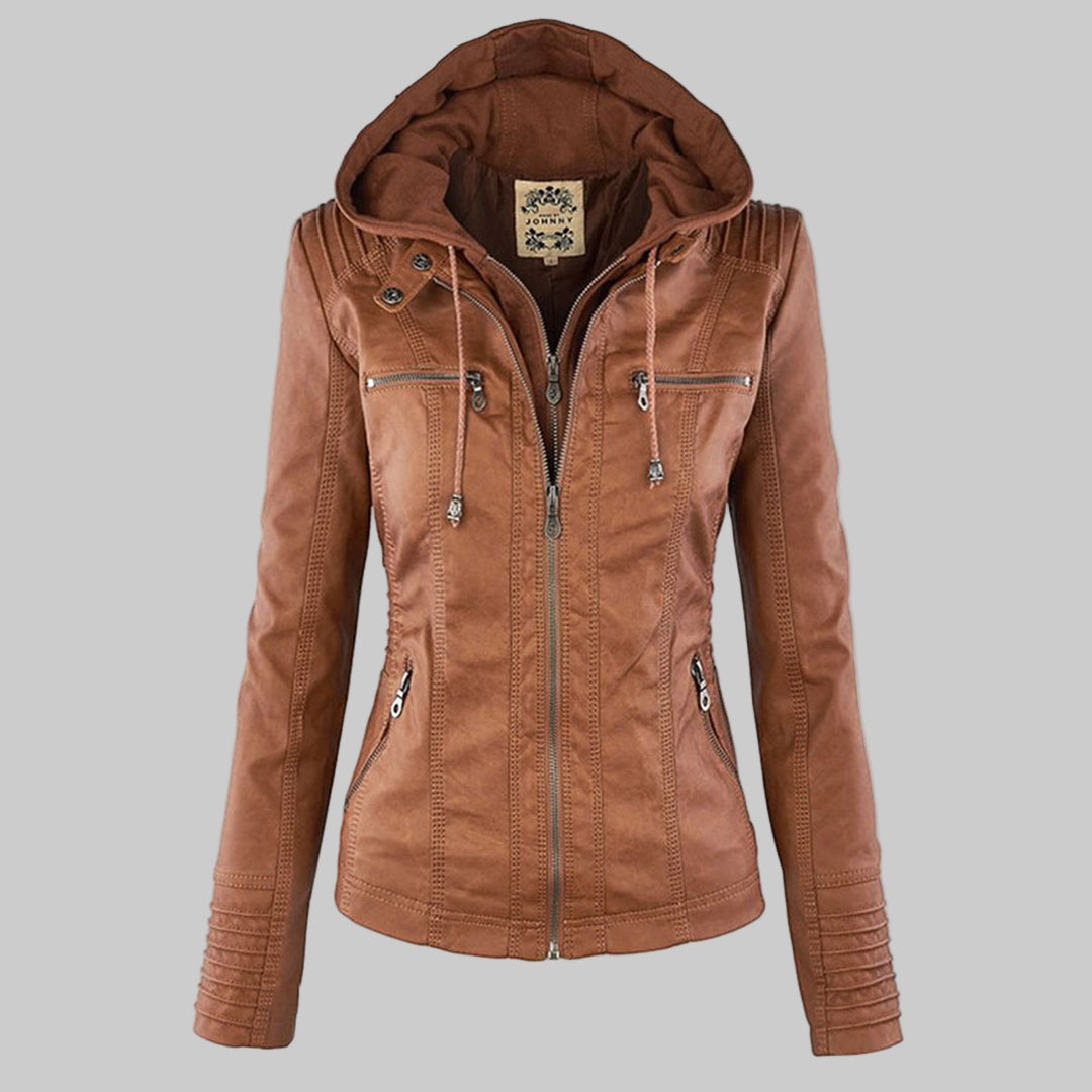 Teagan | Hooded Moto Jacket