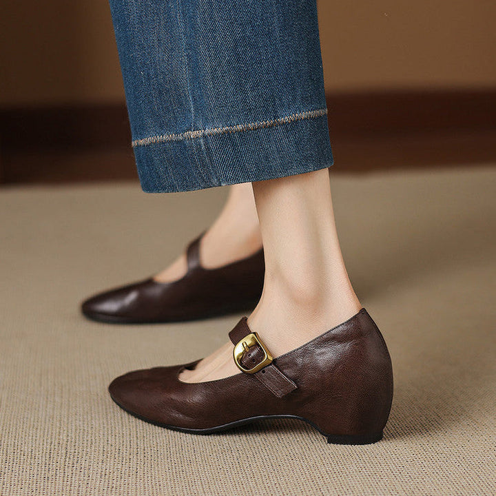 Ada | Round-Toe Buckle-Strap Mary Jane Flats