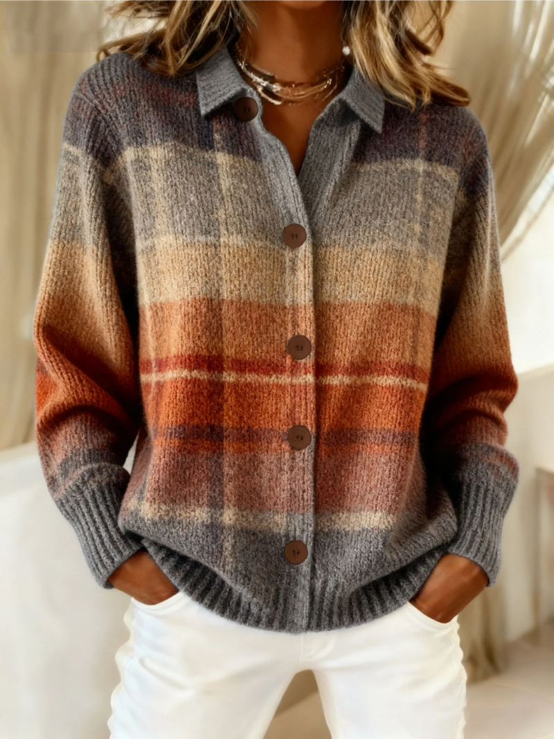 Ginger | Autumn Ombre Plaid Cardigan