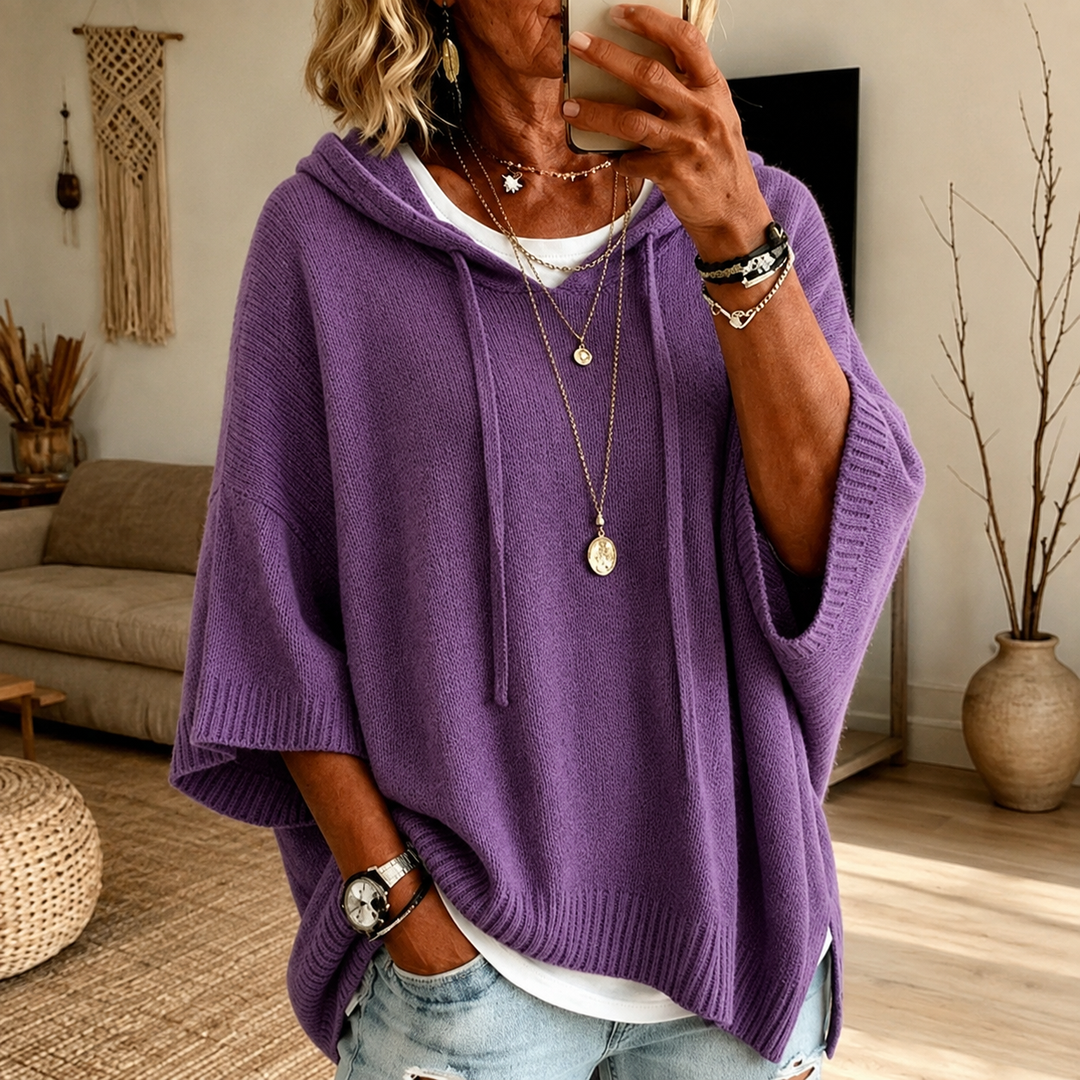 Sorcha | Purple Poncho Sweater