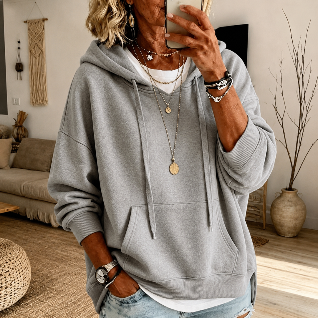 Willa | Oversized Drop-Shoulder Hoodie with Kangaroo Pocket