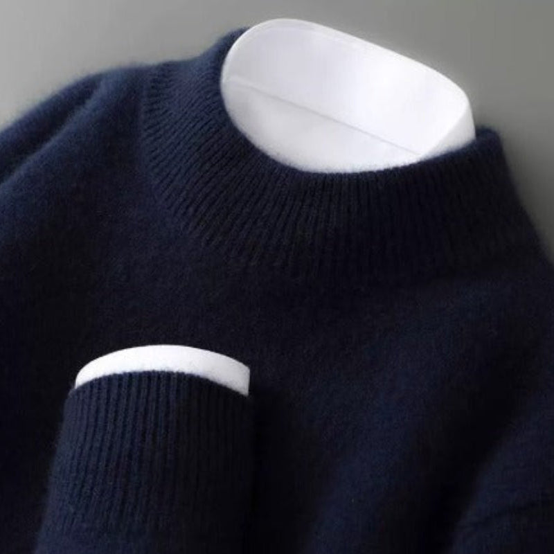 Alistair | Ribbed Mock-Neck Knit Jumper