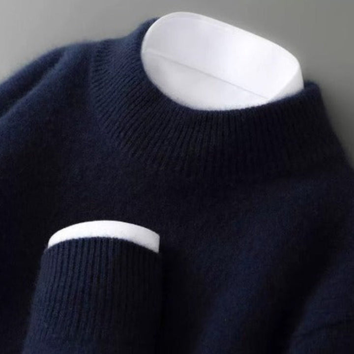 Alistair | Ribbed Mock-Neck Knit Jumper
