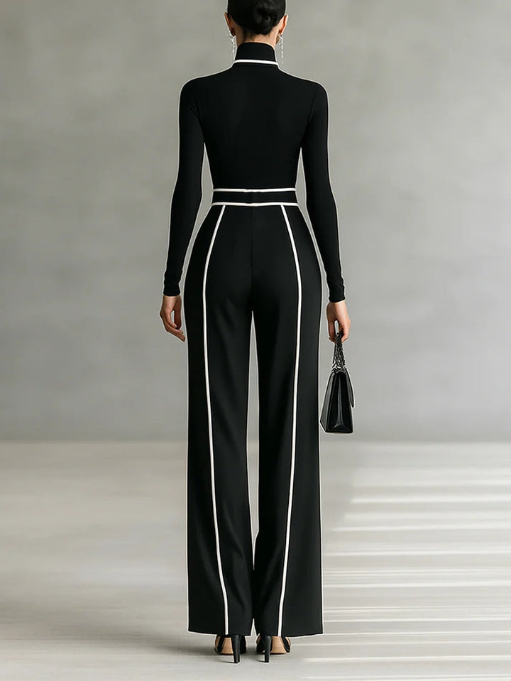 Veronique | Contrast-Piped Wide-Leg Co-ord