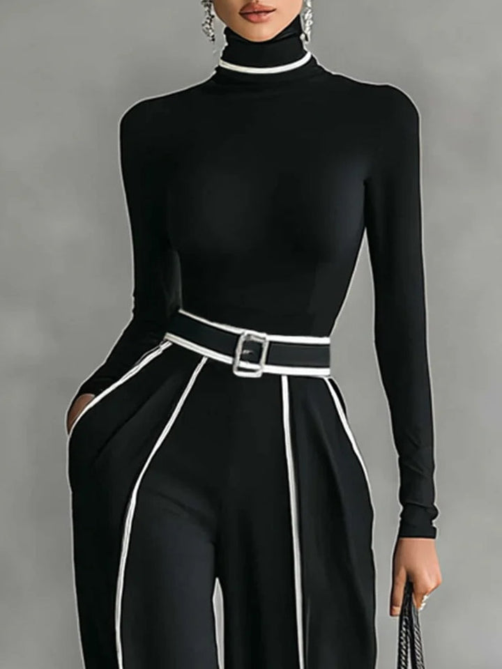 Veronique | Contrast-Piped Wide-Leg Co-ord
