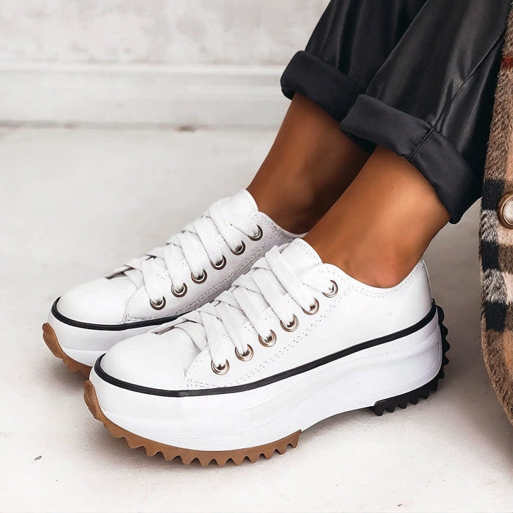 Esme | Chunky Platform Lace-Up Trainers with Serrated Sole