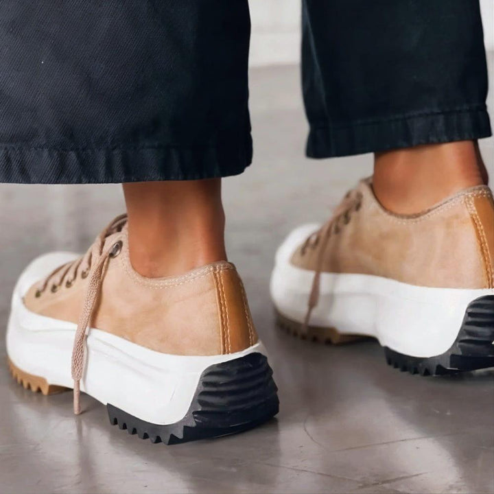 Esme | Chunky Platform Lace-Up Trainers with Serrated Sole