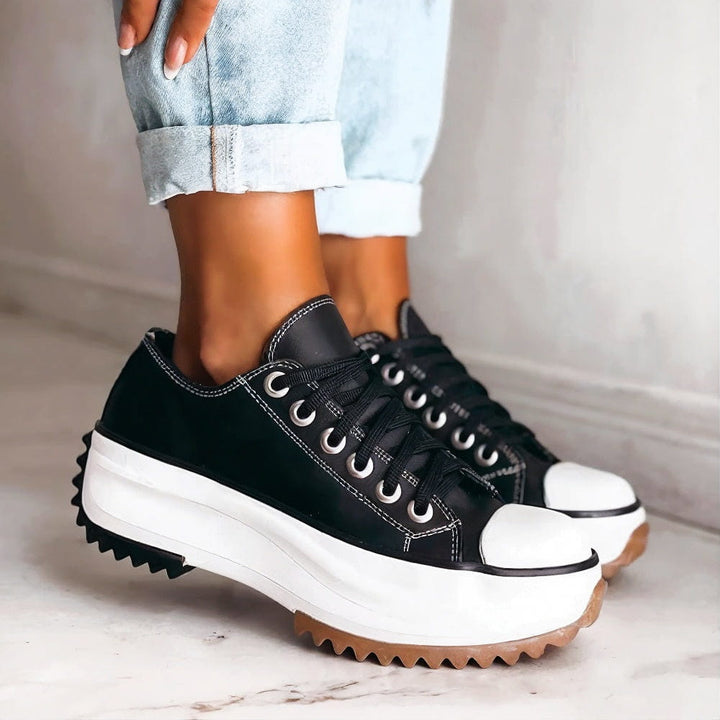 Esme | Chunky Platform Lace-Up Trainers with Serrated Sole