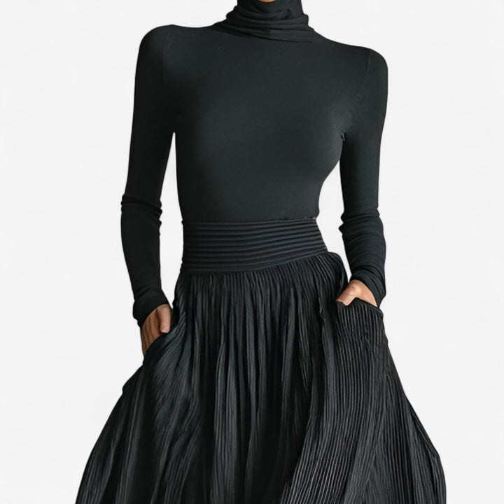 Aveline | Flowing Pleated Maxi Skirt with Side Slit