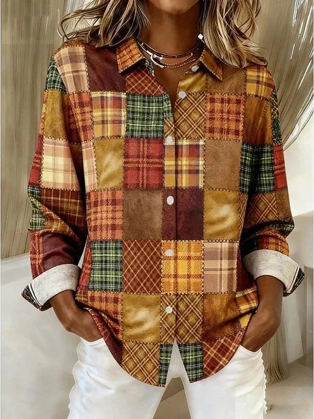 Harwell | Patchwork Colour-Block Button-Front Shirt
