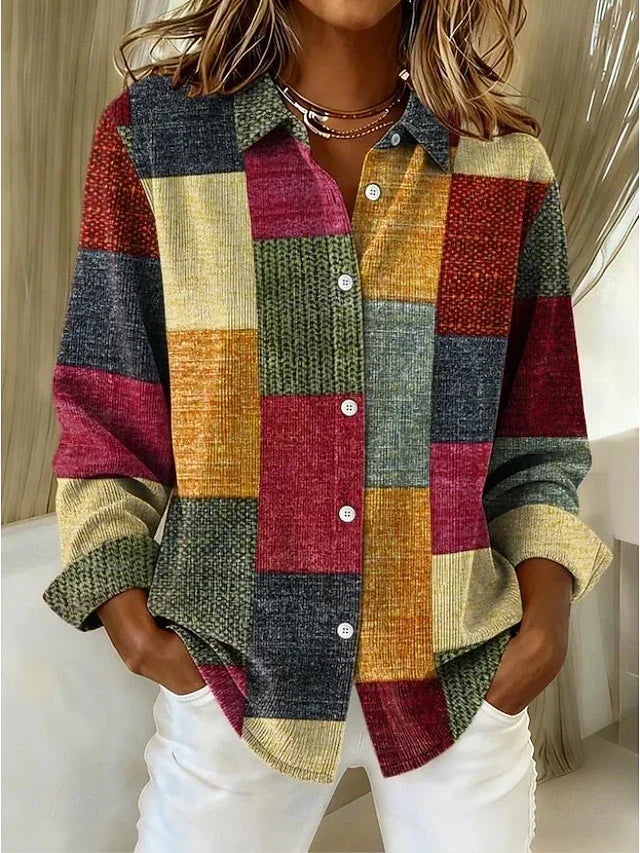 Harwell | Patchwork Colour-Block Button-Front Shirt